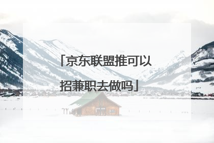 京东联盟推可以招兼职去做吗