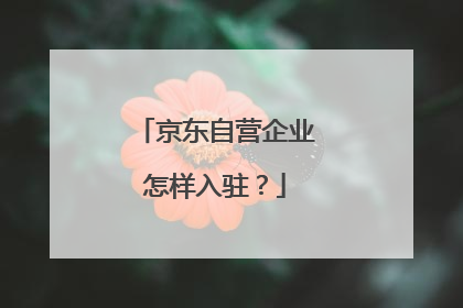 京东自营企业怎样入驻？