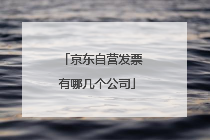 京东自营发票有哪几个公司