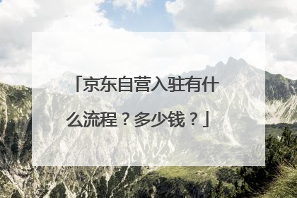 京东自营入驻有什么流程？多少钱？