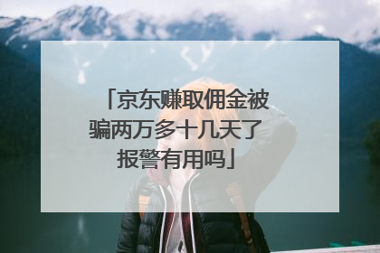 京东赚取佣金被骗两万多十几天了报警有用吗