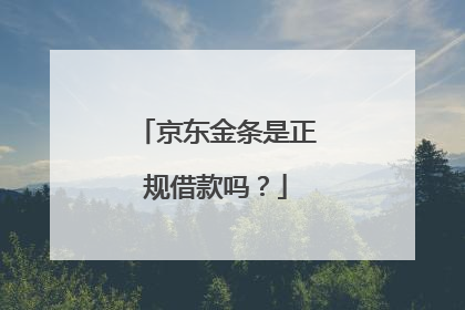 京东金条是正规借款吗？