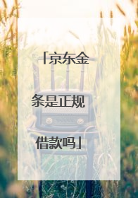 京东金条是正规借款吗