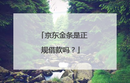 京东金条是正规借款吗？