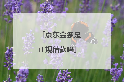 京东金条是正规借款吗