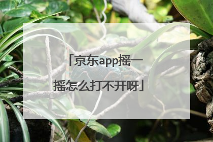 京东app摇一摇怎么打不开呀
