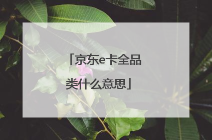 京东e卡全品类什么意思