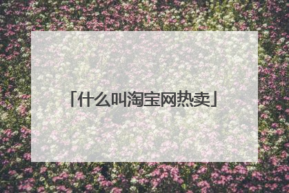 什么叫淘宝网热卖