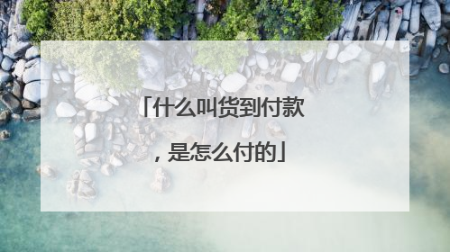 什么叫货到付款,是怎么付的
