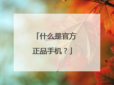 什么是官方正品手机?