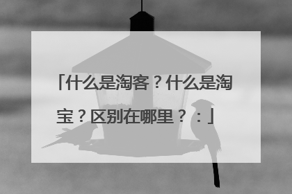 什么是淘客?什么是淘宝?区别在哪里?:
