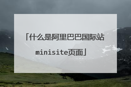 什么是阿里巴巴国际站minisite页面