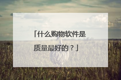 什么购物软件是质量最好的？