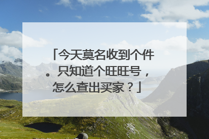 今天莫名收到个件。只知道个旺旺号，怎么查出买家？