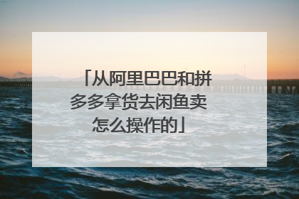 从阿里巴巴和拼多多拿货去闲鱼卖怎么操作的