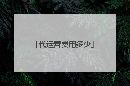 代运营费用多少