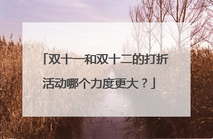 双十一和双十二的打折活动哪个力度更大?