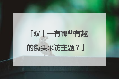 双十一有哪些有趣的街头采访主题？