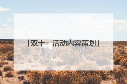 双十一活动内容策划