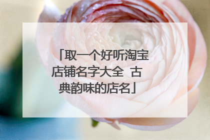 取一个好听淘宝店铺名字大全 古典韵味的店名