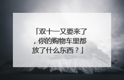 双十一又要来了,你的购物车里都放了什么东西?