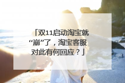 双11启动淘宝就“崩”了,淘宝客服对此有何回应?