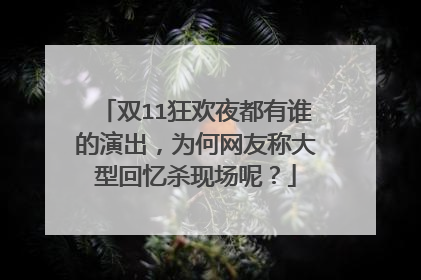 双11狂欢夜都有谁的演出,为何网友称大型回忆杀现场呢?