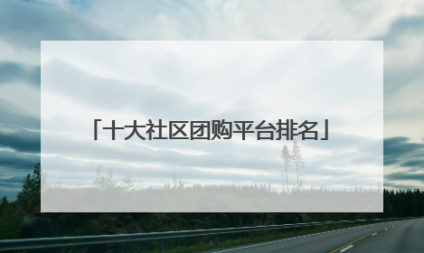 十大社区团购平台排名