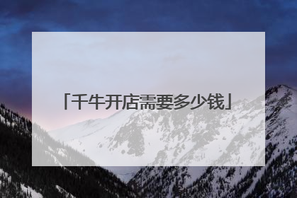 千牛开店需要多少钱
