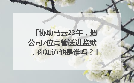协助马云23年,把公司7位高管送进监狱,你知道他是谁吗?