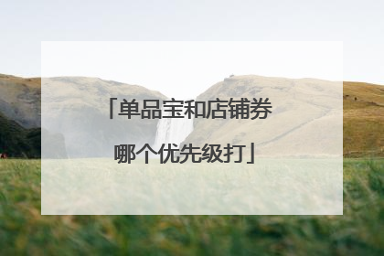 单品宝和店铺券 哪个优先级打