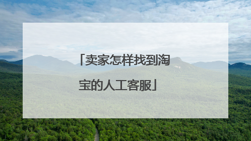 卖家怎样找到淘宝的人工客服