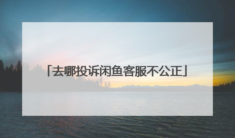 去哪投诉闲鱼客服不公正