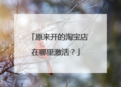 原来开的淘宝店在哪里激活？