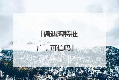偶遇淘特推广，可信吗