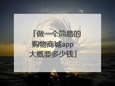 做一个简易的购物商城app大概要多少钱