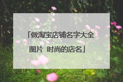做淘宝店铺名字大全图片 时尚的店名