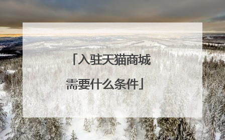 入驻天猫商城需要什么条件