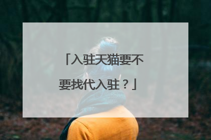 入驻天猫要不要找代入驻?