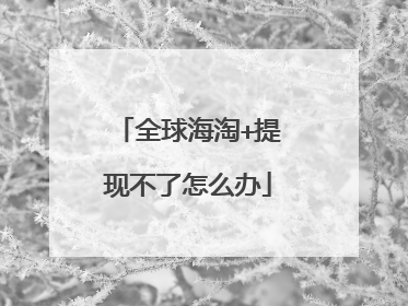 全球海淘+提现不了怎么办