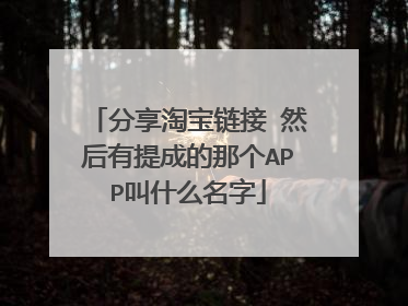 分享淘宝链接 然后有提成的那个APP叫什么名字