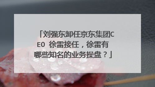 刘强东卸任京东集团CEO 徐雷接任，徐雷有哪些知名的业务操盘？
