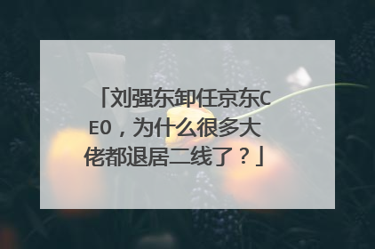 刘强东卸任京东CEO，为什么很多大佬都退居二线了？