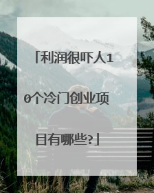 利润很吓人10个冷门创业项目有哪些?