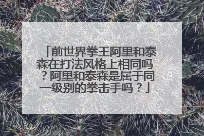 前世界拳王阿里和泰森在打法风格上相同吗？阿里和泰森是属于同一级别的拳击手吗？