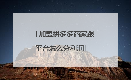 加盟拼多多商家跟平台怎么分利润