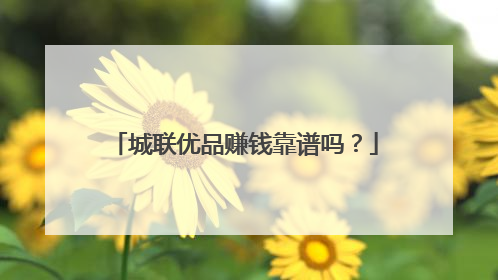 城联优品赚钱靠谱吗?