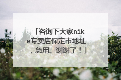 咨询下大家nike专卖店保定市地址,急用。谢谢了!