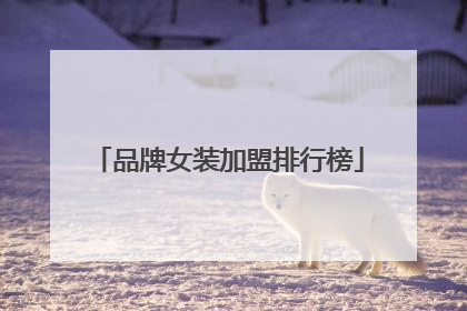 品牌女装加盟排行榜