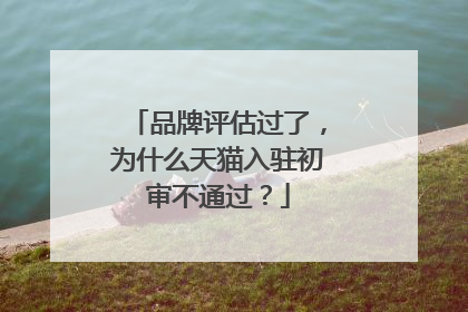 品牌评估过了,为什么天猫入驻初审不通过?